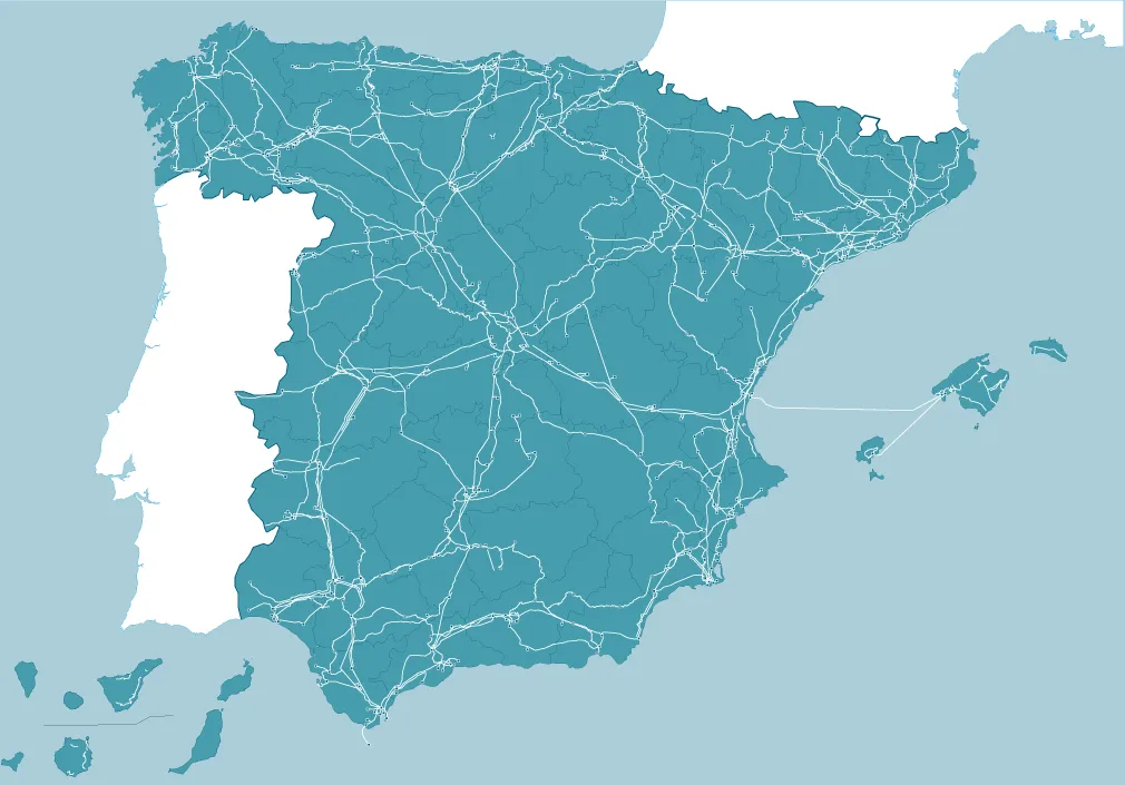 Reintel de red de fibra interurbana de larga distancia