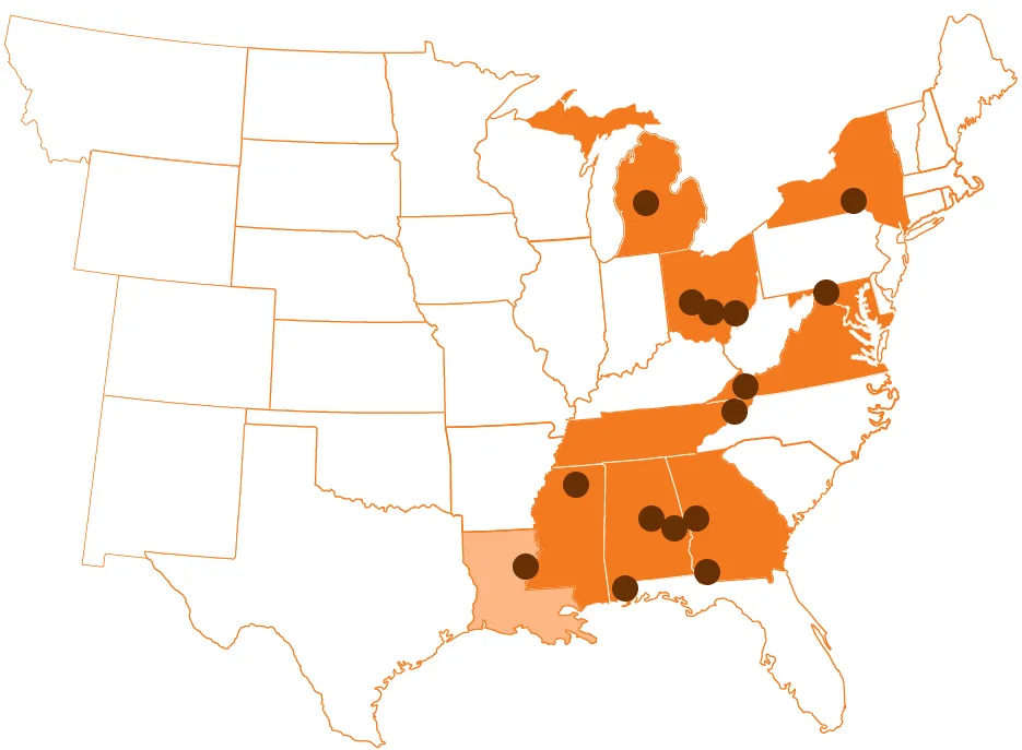 Mapa de cobertura de fibra de banda ancha puntual