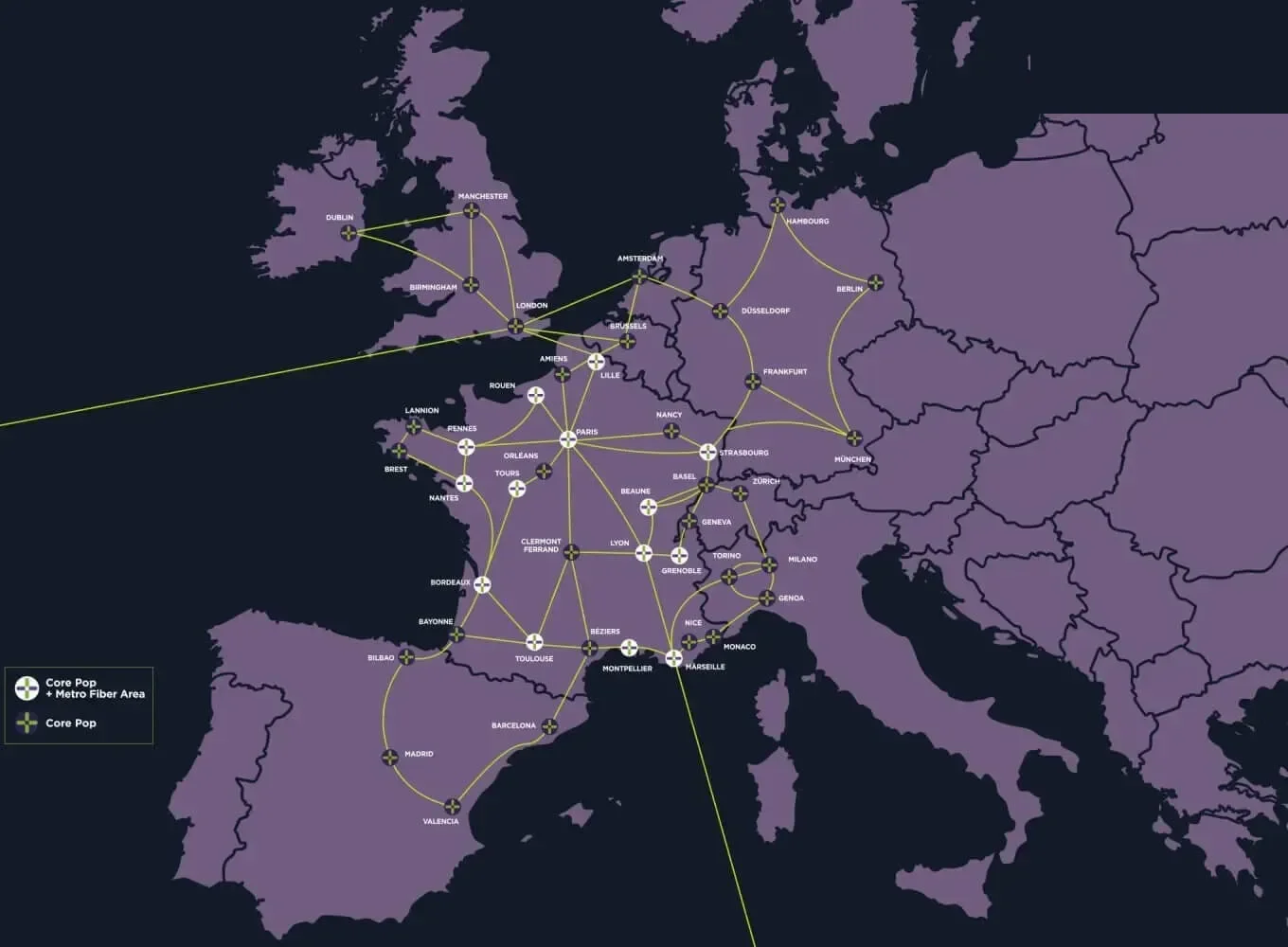 Mapa de la Red de Largo Recorrido Sipartech
