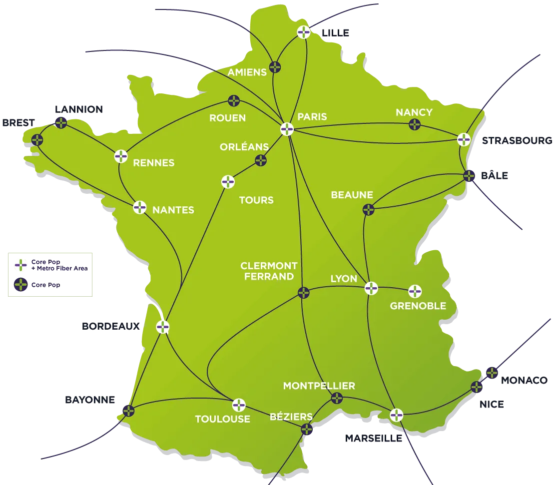 Mapa de la Red Metropolitana Sipartech