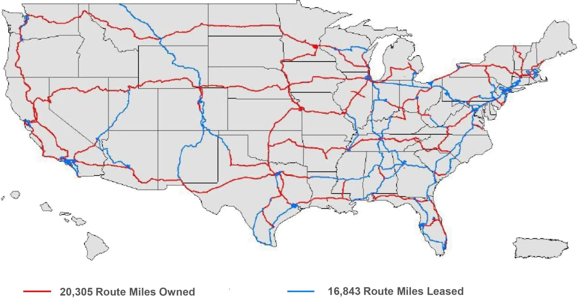 Mapa de la red norteamericana de T-Mobile Sprint Wireline Business