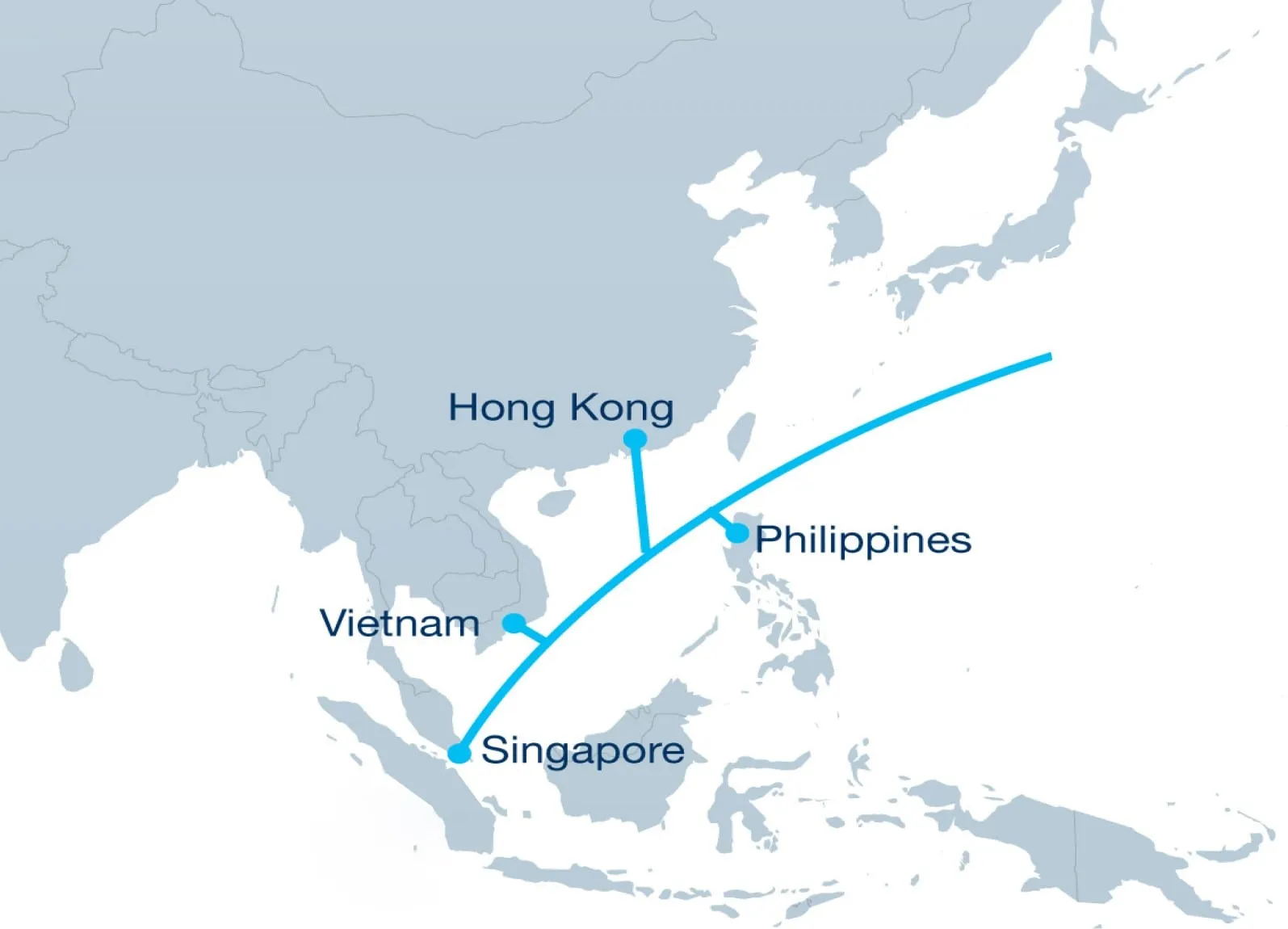 Mapa del Sistema de Cable Submarino TGN-Intra Asia