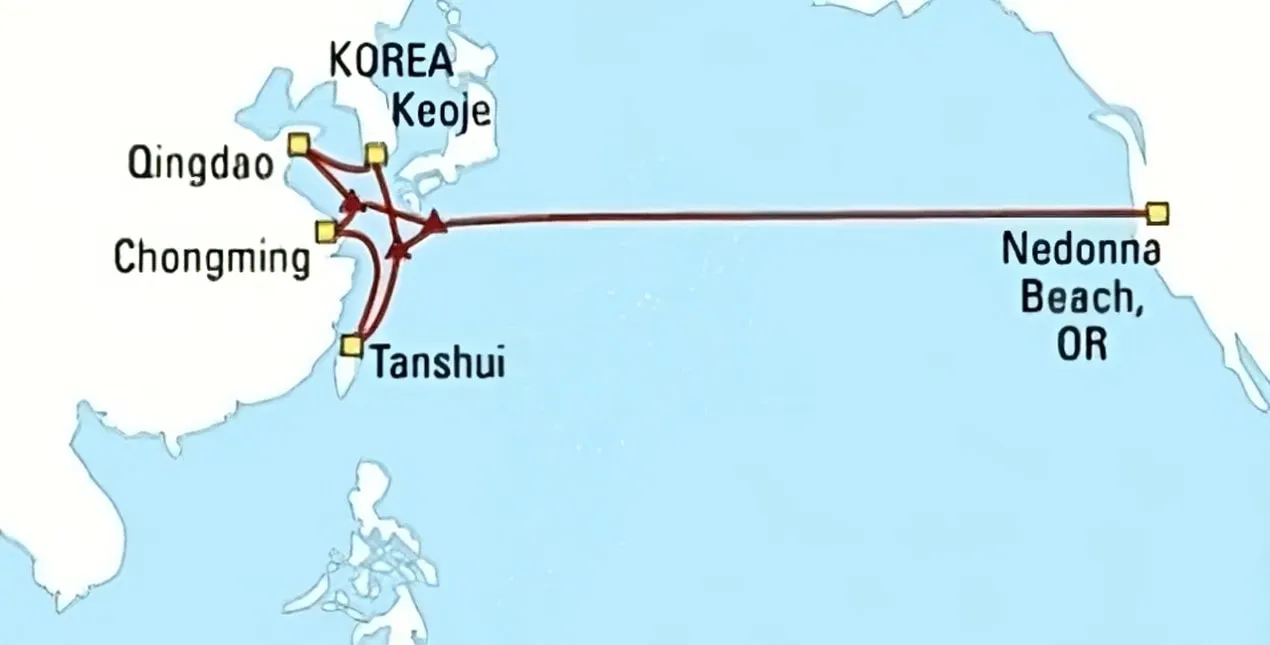 Mapa del sistema de cable submarino TPE Trans-Pacific Express