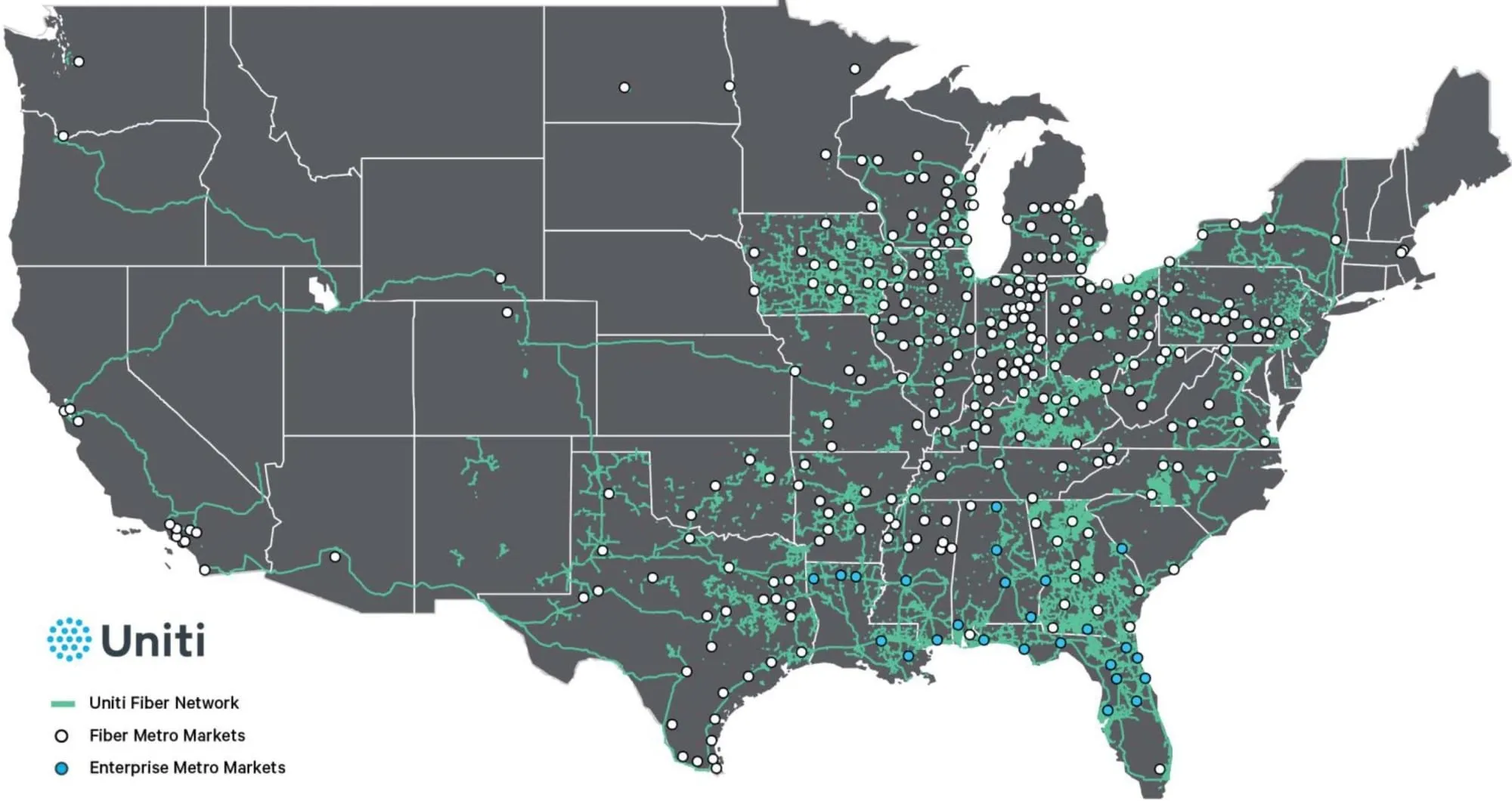 Red de fibra de Uniti Group Q1 2022