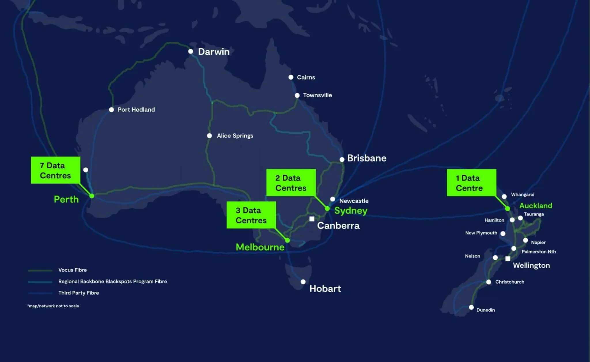 Centros de datos de fibra de Vocus Group
