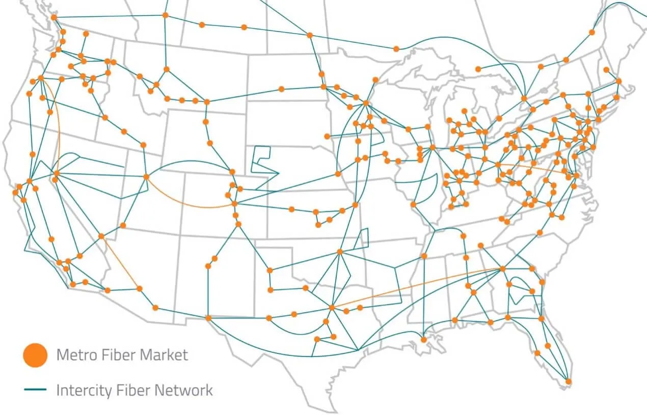 Zayo Group Fiber Map Estados Unidos