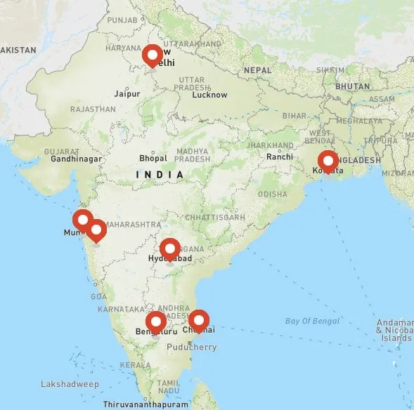 Nxtra by Airtel Hyperscale Data Center Map