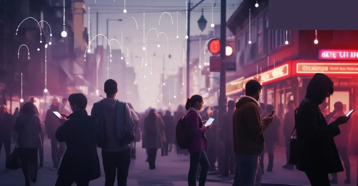 People with Smartphone in City Area Searching for Network Connectivity