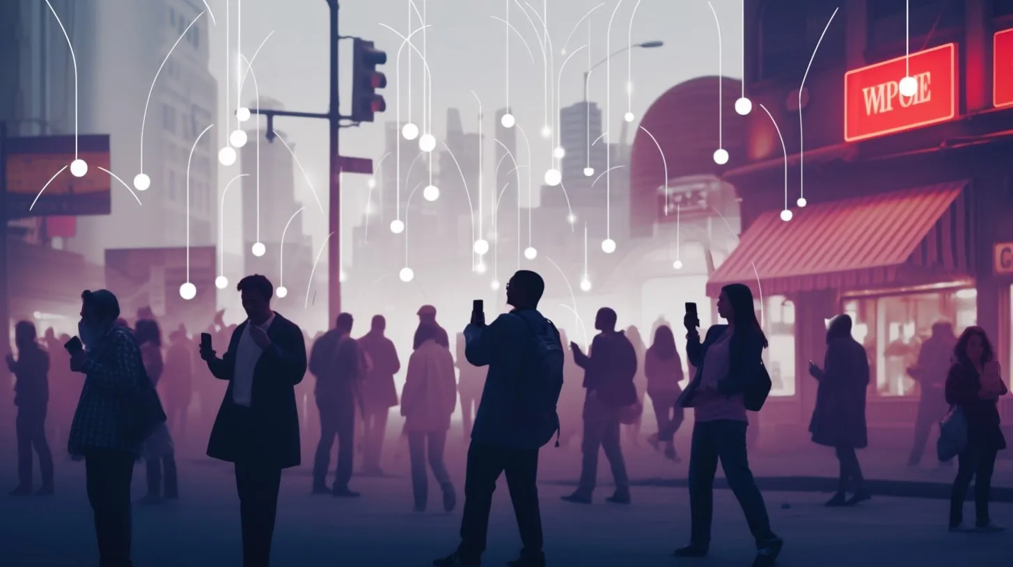 Individuals on Cell Phone Urban Area Receiving Signals