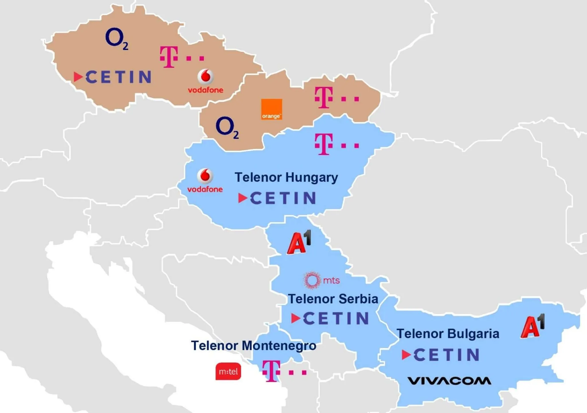 Mapa de Operaciones del Grupo CETIN