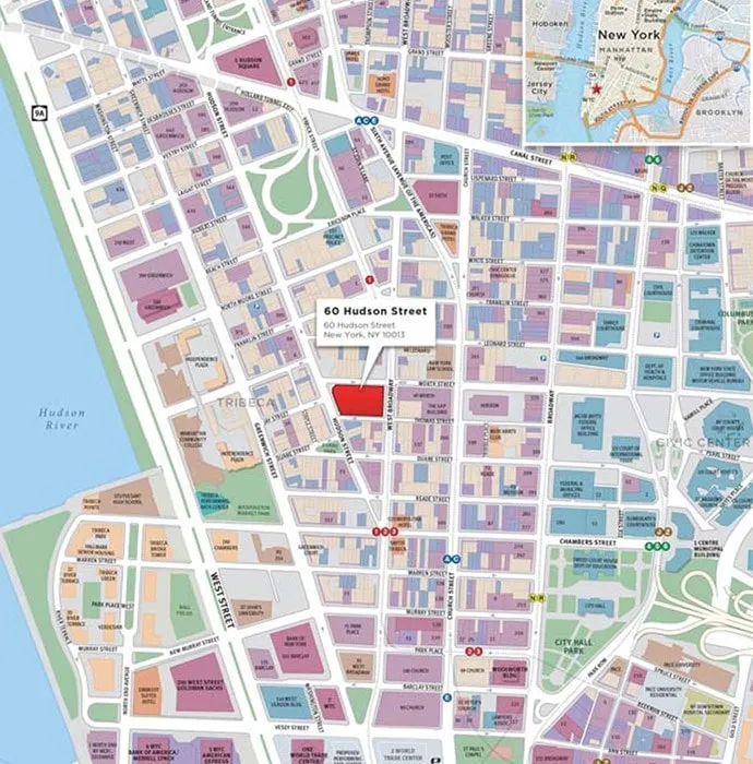 Mapa de ubicación de DataGryd 60 Hudson Street