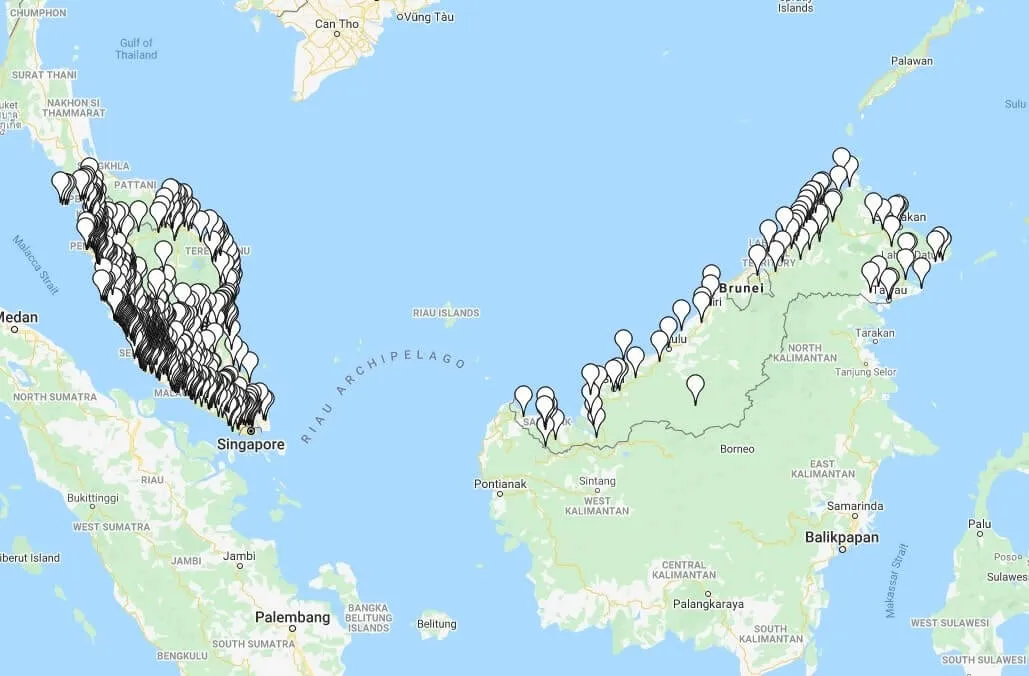 Mapa de infraestructura de EdgePoint Torres de Malasia