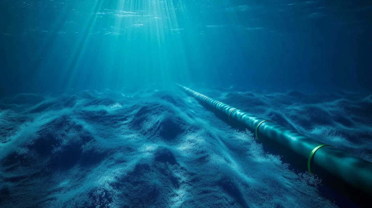 ¿A qué profundidad se tienden los cables de Internet en el fondo del mar y del océano que se extiende en la distancia?